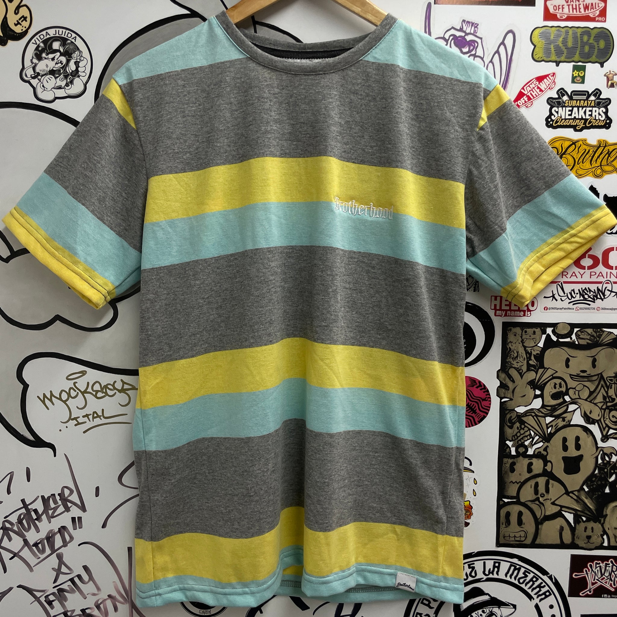 Playera Brotherhood Rayas (Turquesa, Amarillo, Gris)